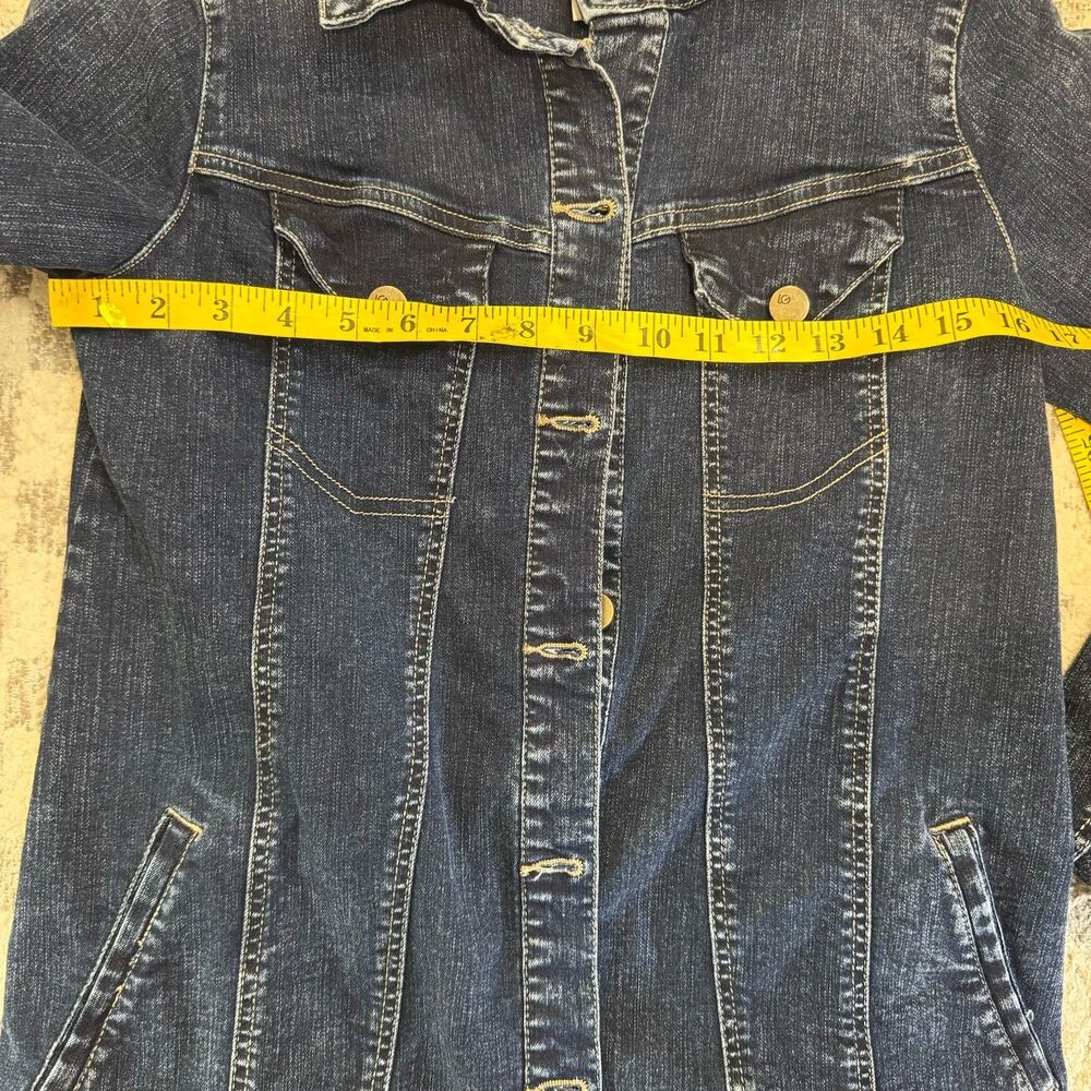 LOGO by Lori Goldstein Button Front Jean Jacket XS 0 Released Hem - Picture 9 of 11
